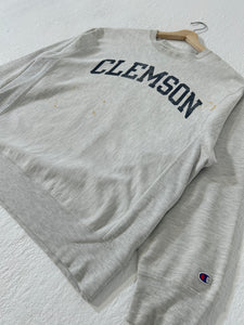 Vintage Distressed Clemson Champion Crewneck Sweatshirt Sz. M