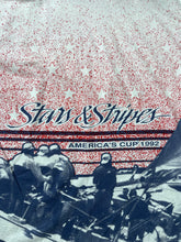 Vintage 1992 AOP Sailing Stars and Stripes America's Cup T-Shirt Sz. XL