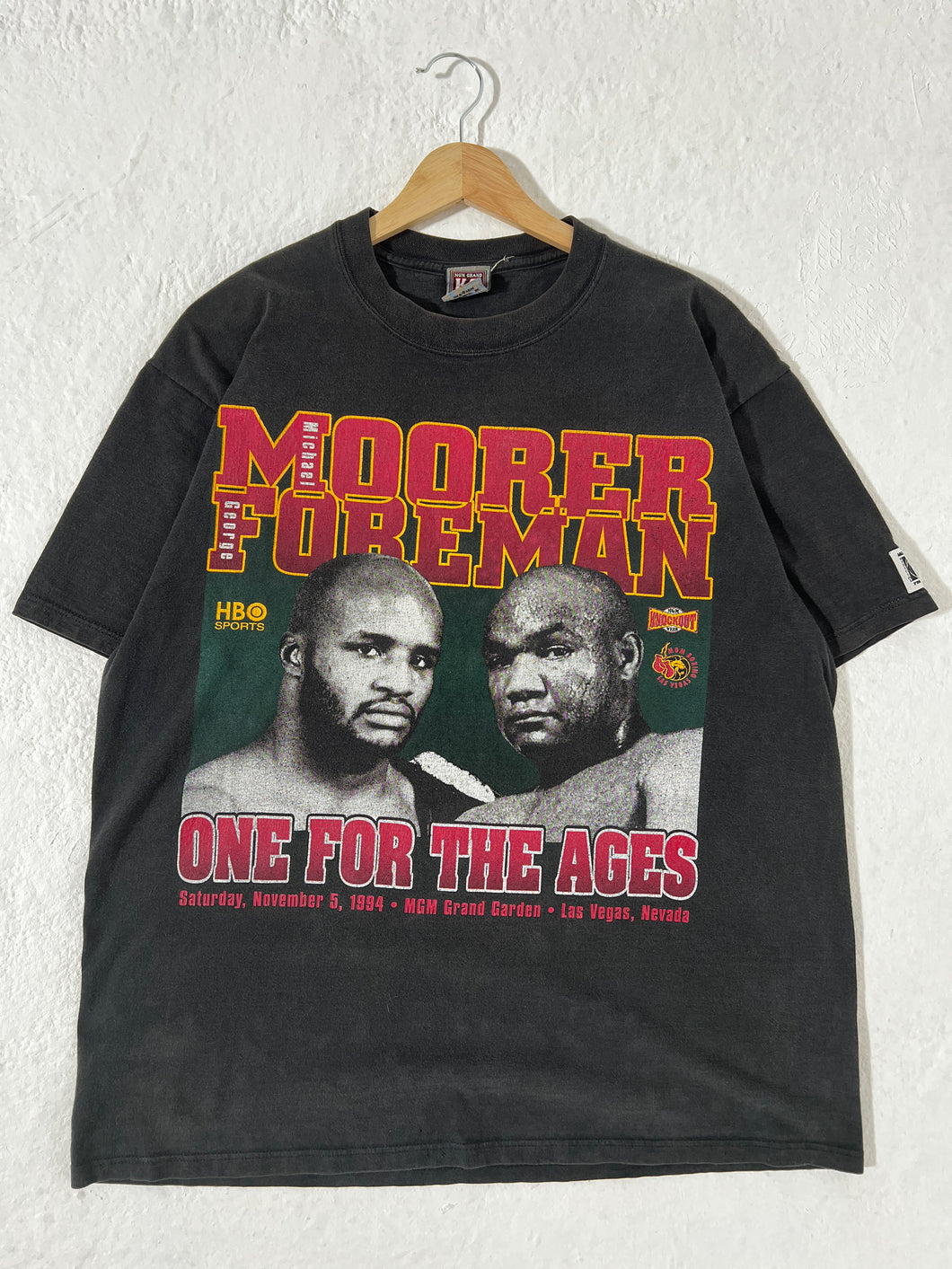 Vintage 1994 Michael Moorer V George Foreman One For The Ages T-Shirt Sz. L