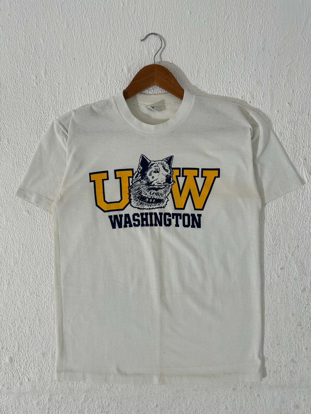 Vintage UW Washington Huskies White T-Shirt Sz. L