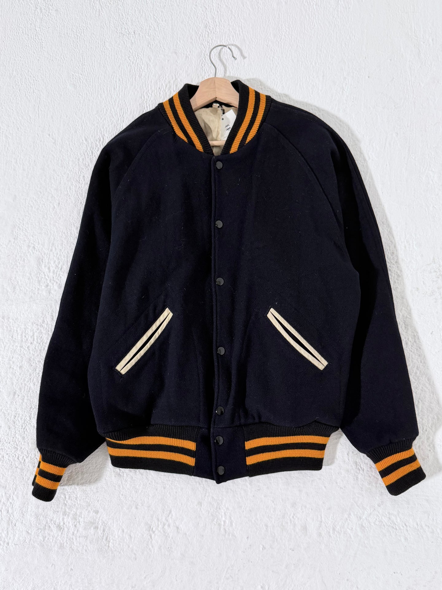 Navy Blue Wool Lansley knit Company  Varsity Jacket Sz. XL