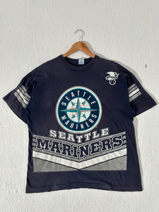 Vintage 1990's Seattle Mariners Salem Sportswear AOP T-Shirt Size XL