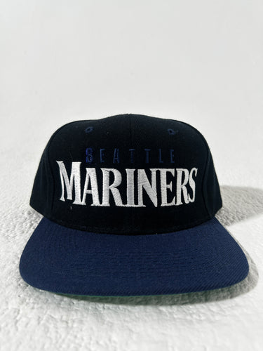 Vintage Seattle Mariners Black Snapback Hat