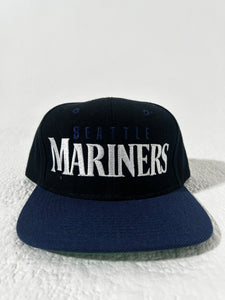 Vintage Seattle Mariners Black Snapback Hat