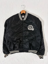 Vintage Los Vegas Raiders Black Chalkline Satin Jacket Sz. L