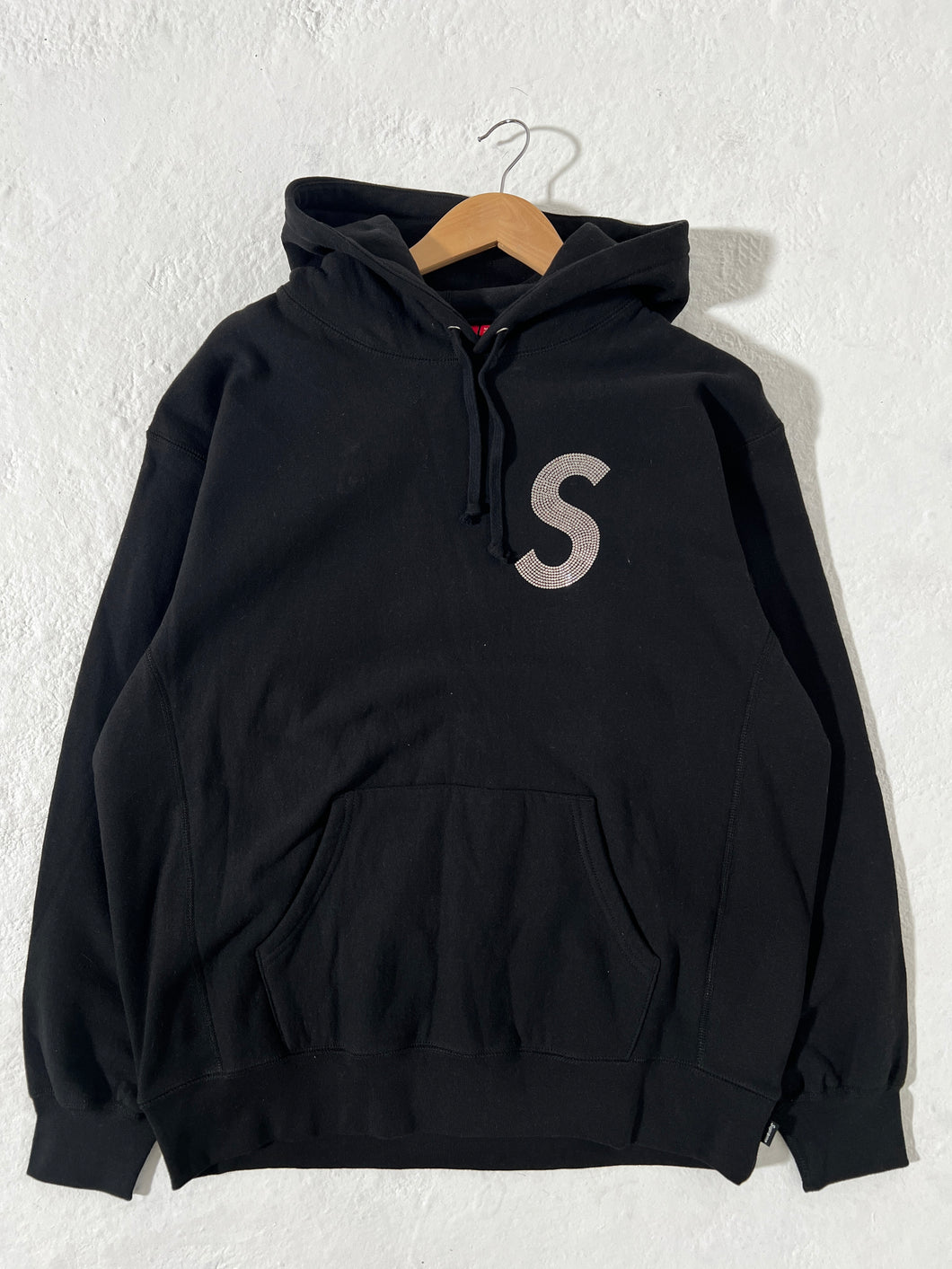 Supreme Black S Logo Hoodie Size L