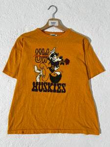 Vintage UW Huskies Rose Bowl Yellow Boxy Champion T-Shirt Sz. X-Large