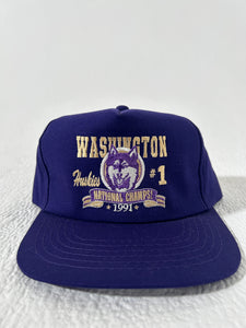 Vintage 1991 UW Huskies National Champs Snapback Hat