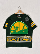 Vintage 1990's Seattle Supersonics Salem Sportswear AOP Graphic T-Shirt Sz. XL