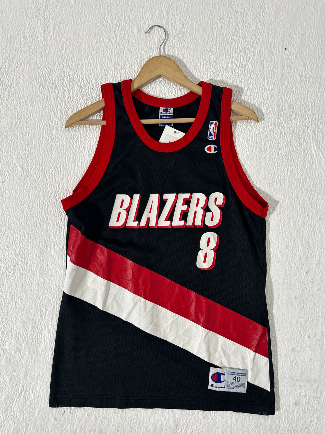 Vintage 1990's Portland Trailblazers Steve Smith #8 Champion Jersey