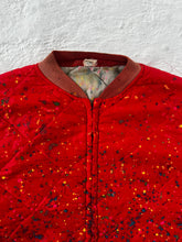 1/1 Vintage Red Cropped Quilted Paint Splatter Jacket Size M