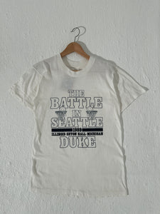 Vintage 1989 NCAA "The Battle In Seattle" College Basketball Championship T-Shirt Sz. M