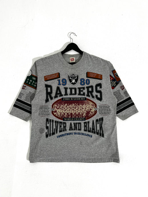 Vintage 1992 Oakland Raiders Silver & Black T-Shirt Sz. XL