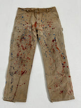 Vintage Paint Splatter Tan  Carhartt Double Knee Pants Sz. 36 x 30