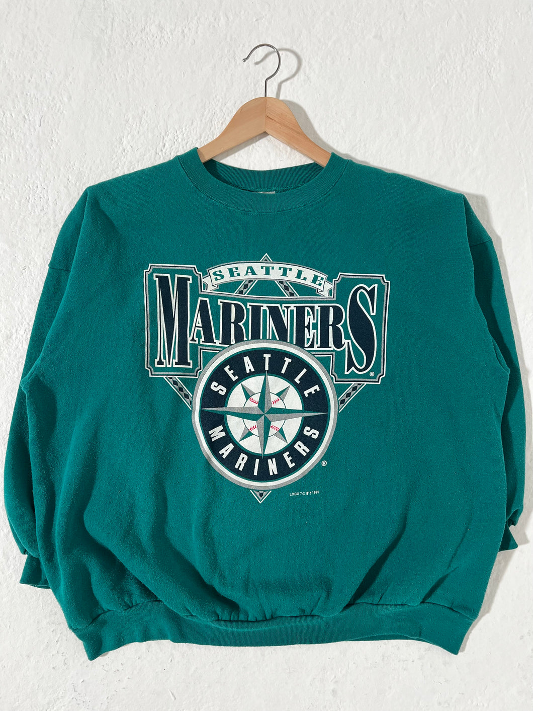 Vintage 1995 Seattle Mariners Teal Logo 7 Crewneck Sz. 3XL