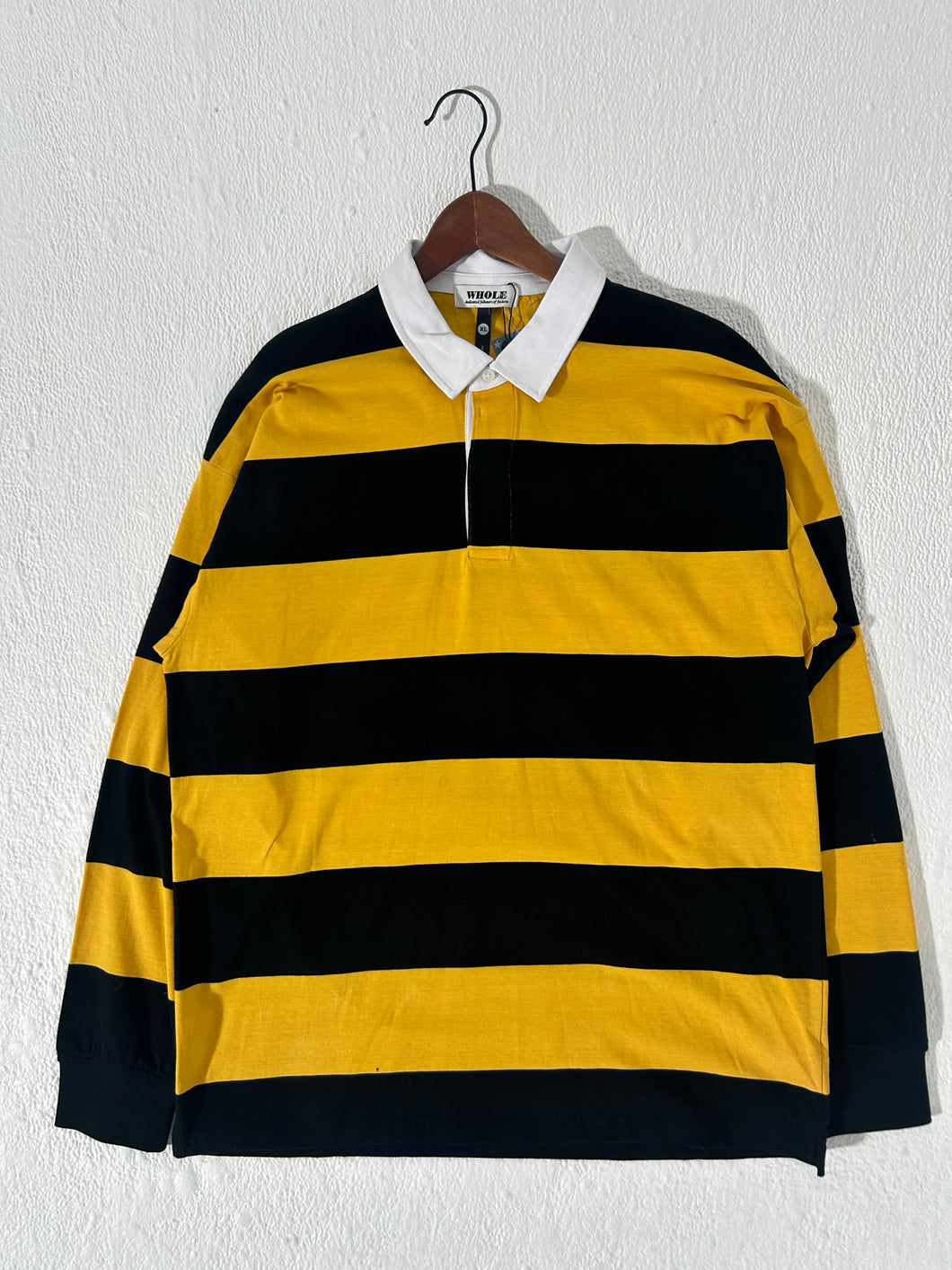 Whole Milk Rugby Shirt Black/Yellow Shirt Sz. XL DEPT1