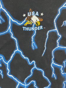 Vintage 90s American Thunder AOP Sz L XL Bald Eagle Shirt Sz L