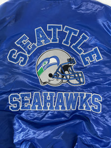 Vintage Seattle Seahawks Green/Navy Starter Bomber Jacket Size L