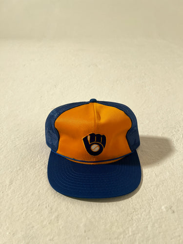 Vintage 1980's DEADSTOCK Milwaukee Brewers Trucker Snapback Hat