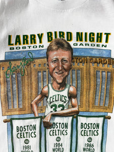 Vintage 1990s Larry Bird Salem Sportswear HOF Induction Night Caricature T-Shirt Sz. L