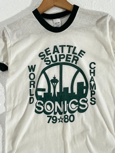 Vintage Seattle SuperSonics "1979 World Champs" Ringer T-Shirt Sz. M