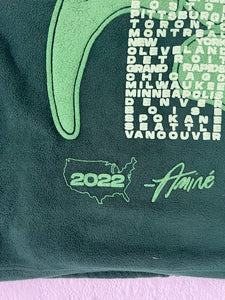 Amine "The Best Tour Ever - 2022 Tour" Green Zip-Up Fleece Jacket Sz. L