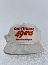 Vintage San Francisco 49ers SB Champs White Corduroy Snapback Hat