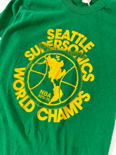 Vintage 1979 Seattle Supersonics Green World Champs NBA Basketball T-Shirt Sz. S