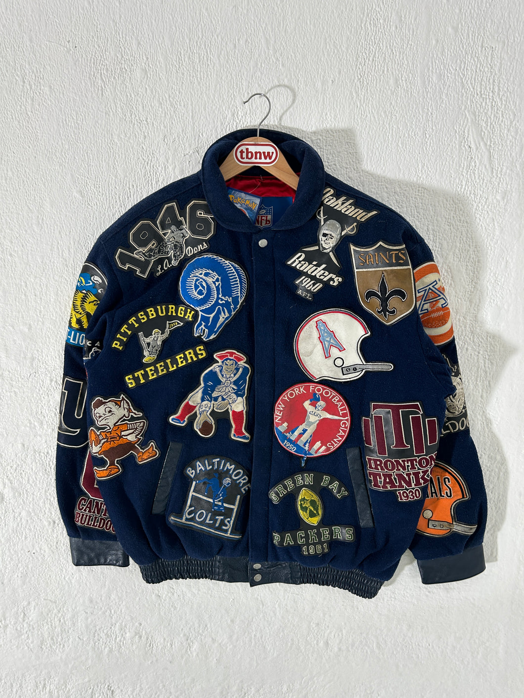 【超お買い得！】 AOP Hamilton Jeff Reebok NFL Vintage Jacket XL Sz. ウォームアップウェア