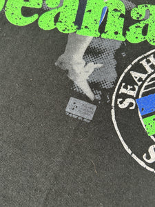 Vintage NWT 1987 Steve Largent Settle Seahawks T-Shirt Black Size L