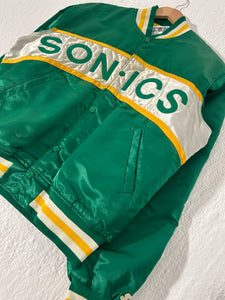 Vintage 1990's Seattle SuperSonics Satin Jacket Sz. L