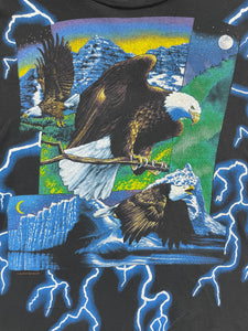 Vintage 90s American Thunder AOP Sz L XL Bald Eagle Shirt Sz L