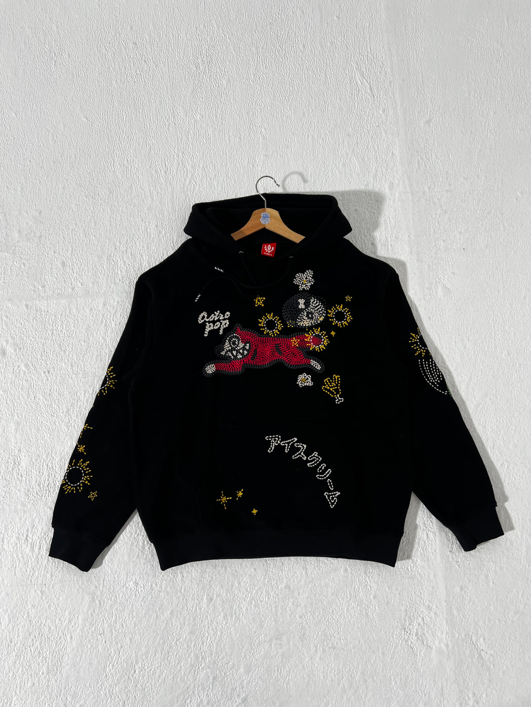 Ice Cream Apricot Embroidered Cotton Hoodie Sz. XL DEPT1