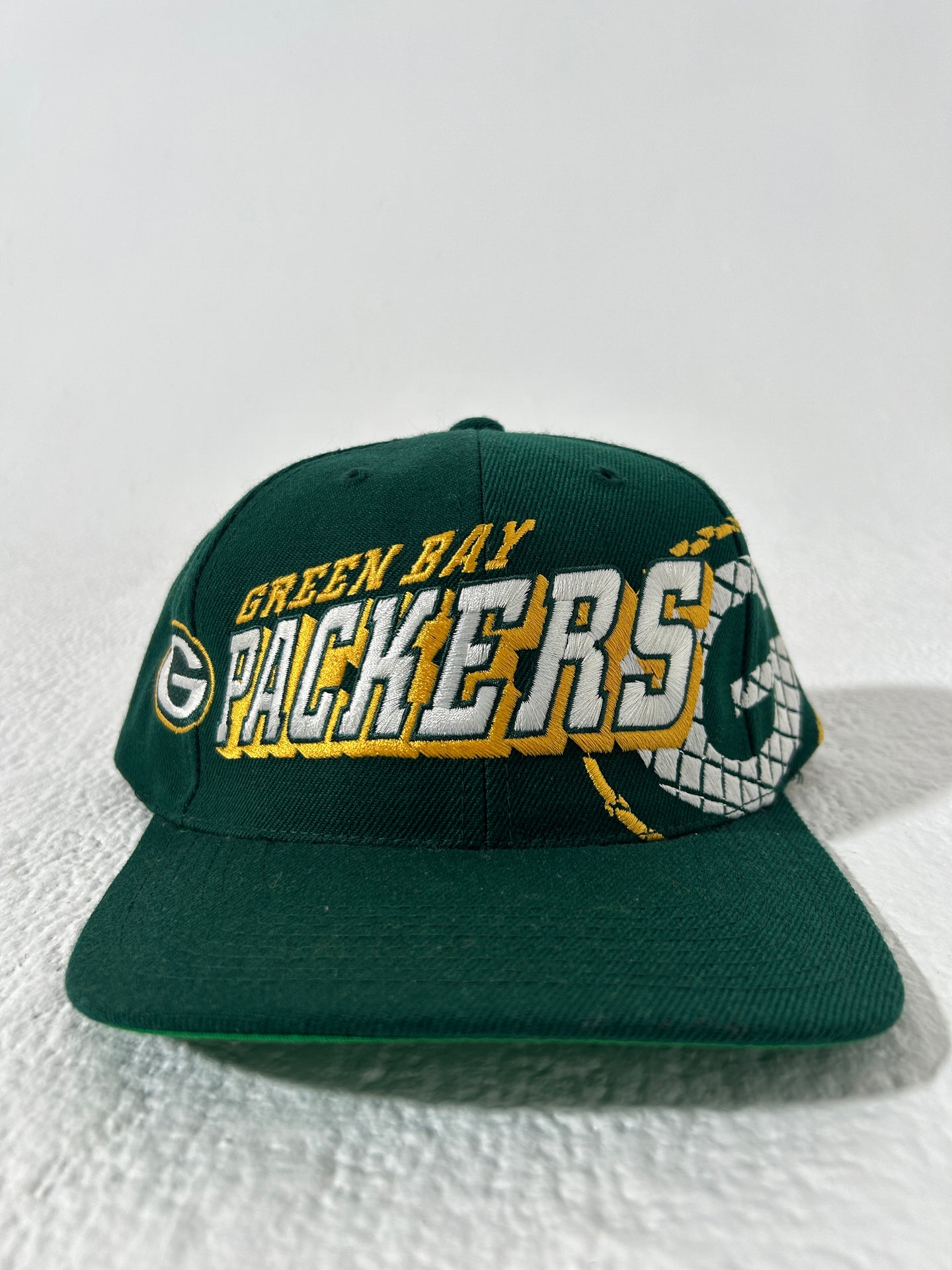 Vintage Green Bay Packers Snapback Hat Sports Specialties Shadow Grid Wool Blend Vintage 1990 main image 3
