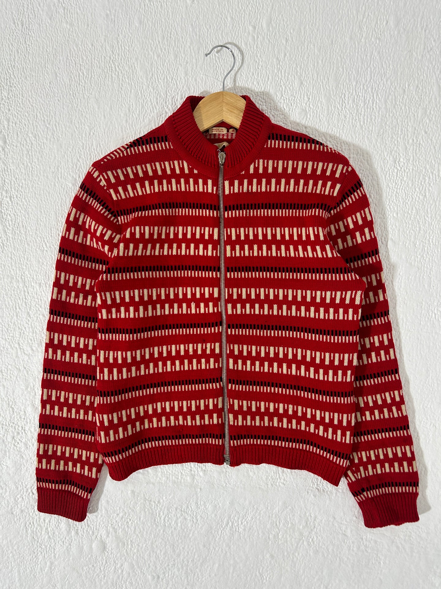 White Stag Knit Zip-Up Red Sweater Sz. M