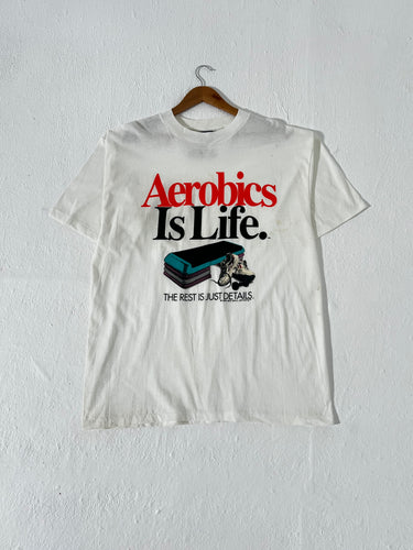 Vintage 1990's Aerobics is Life T-Shirt Sz. XL