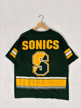 Vintage 1990's Seattle Supersonics Salem Sportswear AOP Graphic T-Shirt Sz. XL