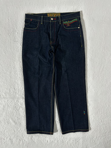 Vintage Y2k Coogi Denim Rainbow Embroidery Jeans Sz. 38 x 34