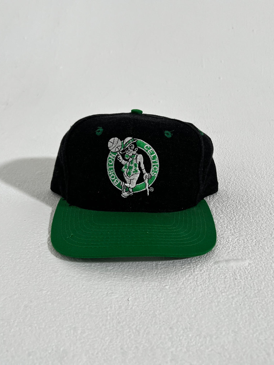 RS Vintage Boston Celtics Black Wool Snapback Hat