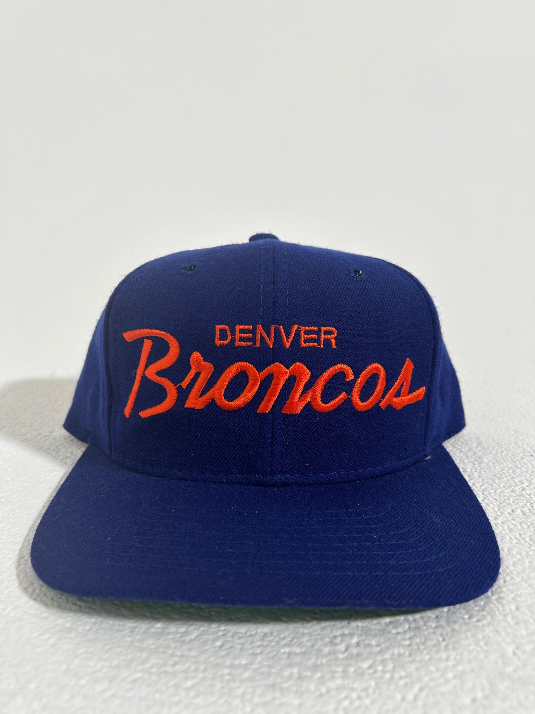 Vintage 1990's Denver Broncos Wool Sports Specialties Script Snapback Hat