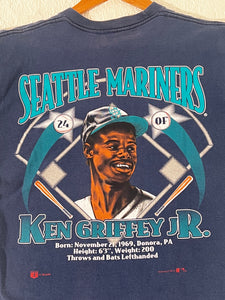 Vintage Ken Griffey Jr. Seattle Mariners Navy Baseball T-Shirt Sz. L