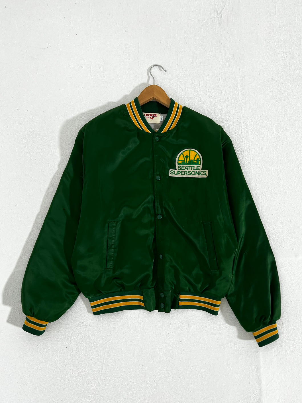 Vintage 1990's Seattle SuperSonics Satin Jacket Sz. L