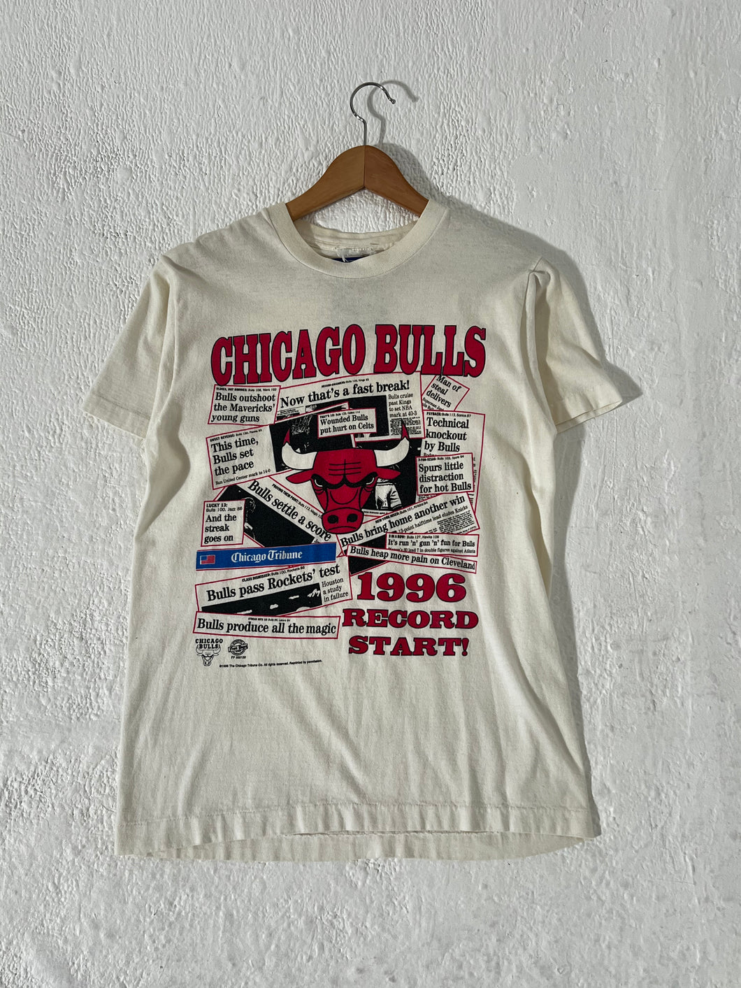 Vintage 1990 Chicago Bulls Record Start T-Shirt Sz. M
