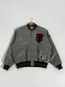 Vintage 1990's San Francisco Giants Gray Satin Bomber Jacket Sz. XL