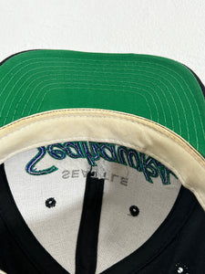 Vintage Seattle Seahawks Black Script Snapback Hat