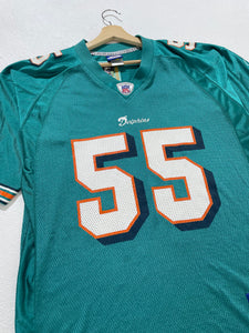 Vintage 2000's Junior Seau #55 Miami Dolphins Jersey Sz. L RS