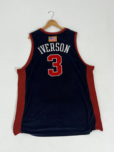 Vintage 1990's NBA Funkd Syracuse Nationals Allen Iverson Embroidered Jersey Sz. XXL