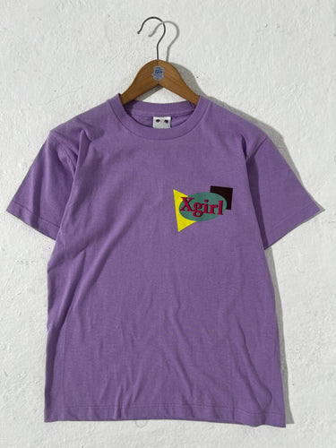 X-Girl Plane Shapes Logo T-Shirt Sz. S