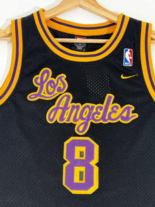 Vintage 1990's Kobe Bryant Cursive Los Angeles Lakers Black Jersey Sz.