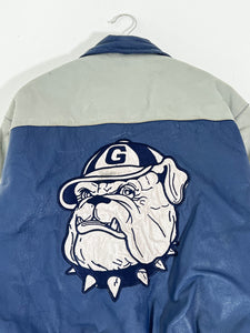 Vintage 1990's FAN CHOICE Georgetown University Leather Varsity Jacket Sz. S